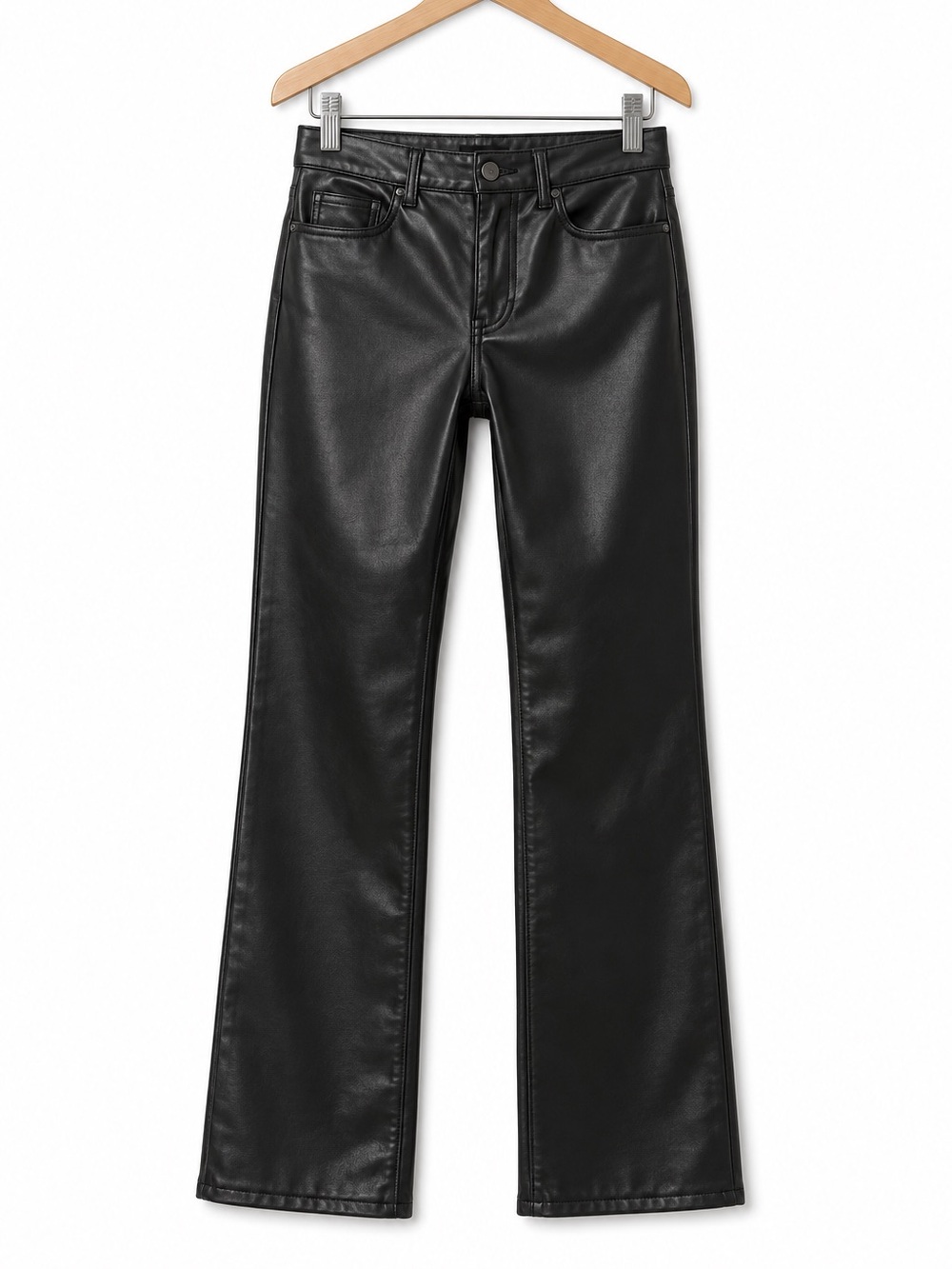 GAP Black Faux Leather Vintage Slim High Rise Pants